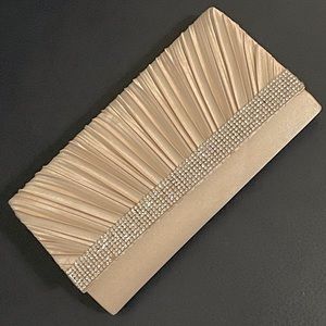 Champagne clutch/shoulder purse